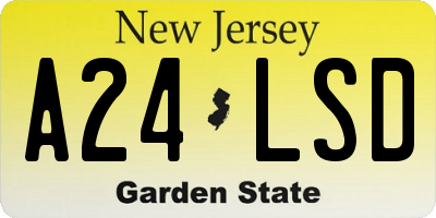 NJ license plate A24LSD
