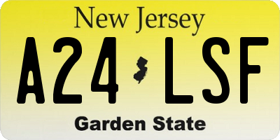 NJ license plate A24LSF