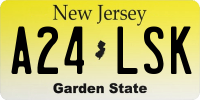 NJ license plate A24LSK