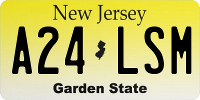 NJ license plate A24LSM