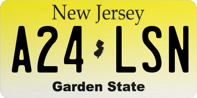 NJ license plate A24LSN