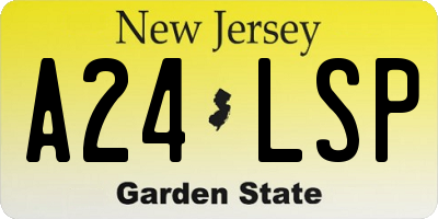 NJ license plate A24LSP