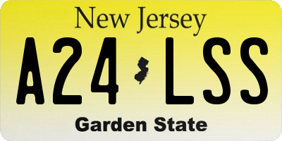 NJ license plate A24LSS