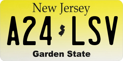 NJ license plate A24LSV