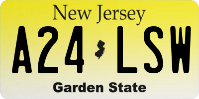 NJ license plate A24LSW