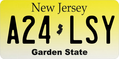 NJ license plate A24LSY