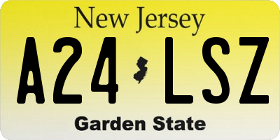 NJ license plate A24LSZ