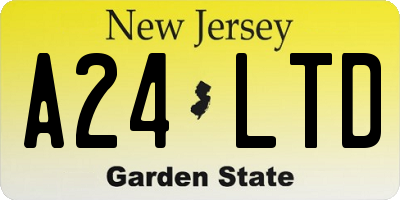 NJ license plate A24LTD