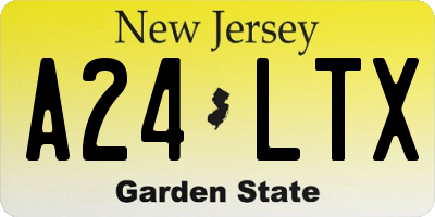 NJ license plate A24LTX