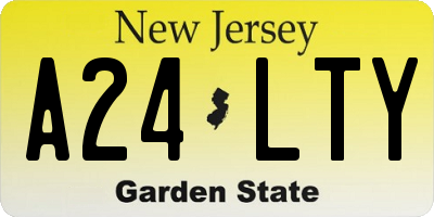 NJ license plate A24LTY