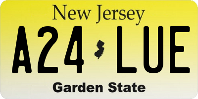 NJ license plate A24LUE