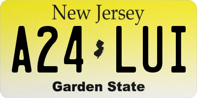 NJ license plate A24LUI