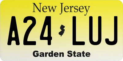 NJ license plate A24LUJ