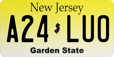 NJ license plate A24LUO