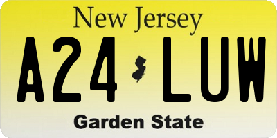 NJ license plate A24LUW