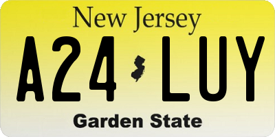 NJ license plate A24LUY