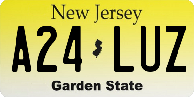 NJ license plate A24LUZ