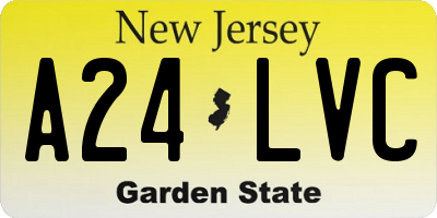 NJ license plate A24LVC