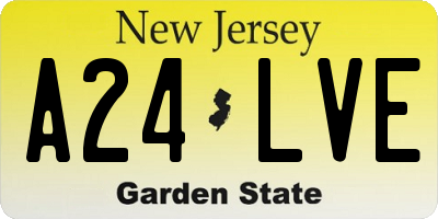 NJ license plate A24LVE