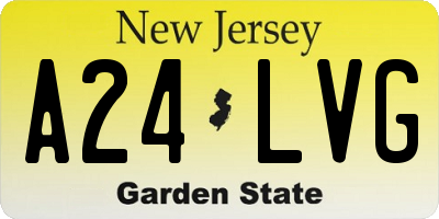 NJ license plate A24LVG