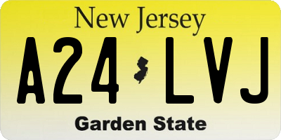 NJ license plate A24LVJ