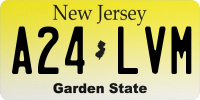 NJ license plate A24LVM