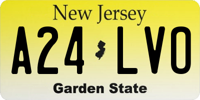NJ license plate A24LVO