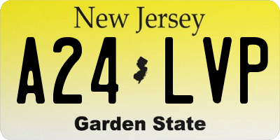 NJ license plate A24LVP