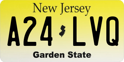 NJ license plate A24LVQ