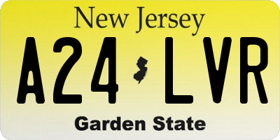 NJ license plate A24LVR
