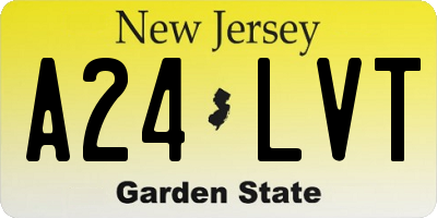 NJ license plate A24LVT