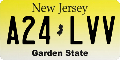 NJ license plate A24LVV