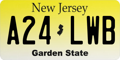 NJ license plate A24LWB