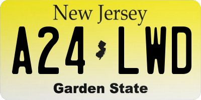 NJ license plate A24LWD