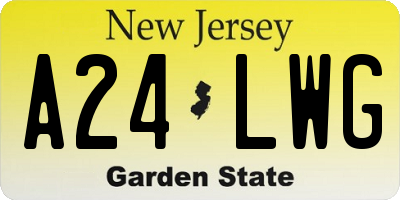 NJ license plate A24LWG