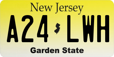 NJ license plate A24LWH