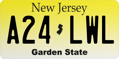NJ license plate A24LWL