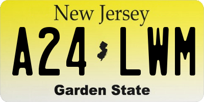 NJ license plate A24LWM