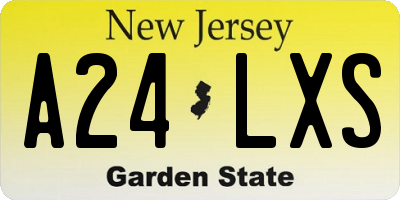 NJ license plate A24LXS