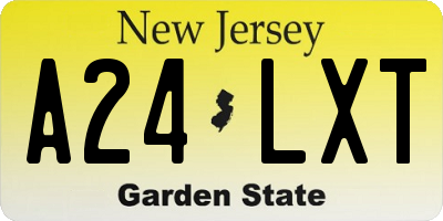 NJ license plate A24LXT