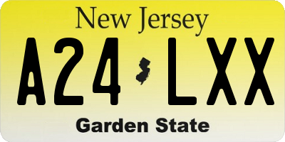NJ license plate A24LXX