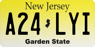 NJ license plate A24LYI
