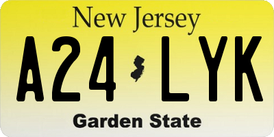 NJ license plate A24LYK