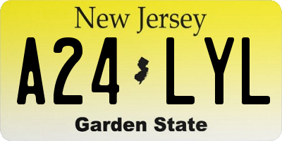NJ license plate A24LYL