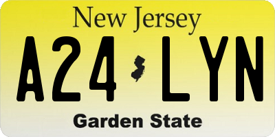 NJ license plate A24LYN