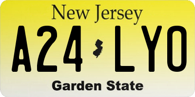 NJ license plate A24LYO