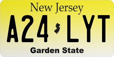 NJ license plate A24LYT