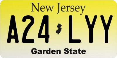 NJ license plate A24LYY