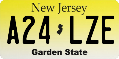 NJ license plate A24LZE