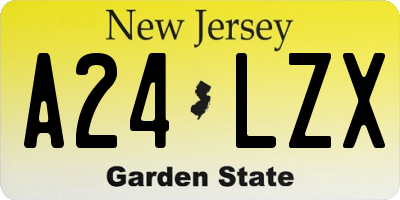 NJ license plate A24LZX
